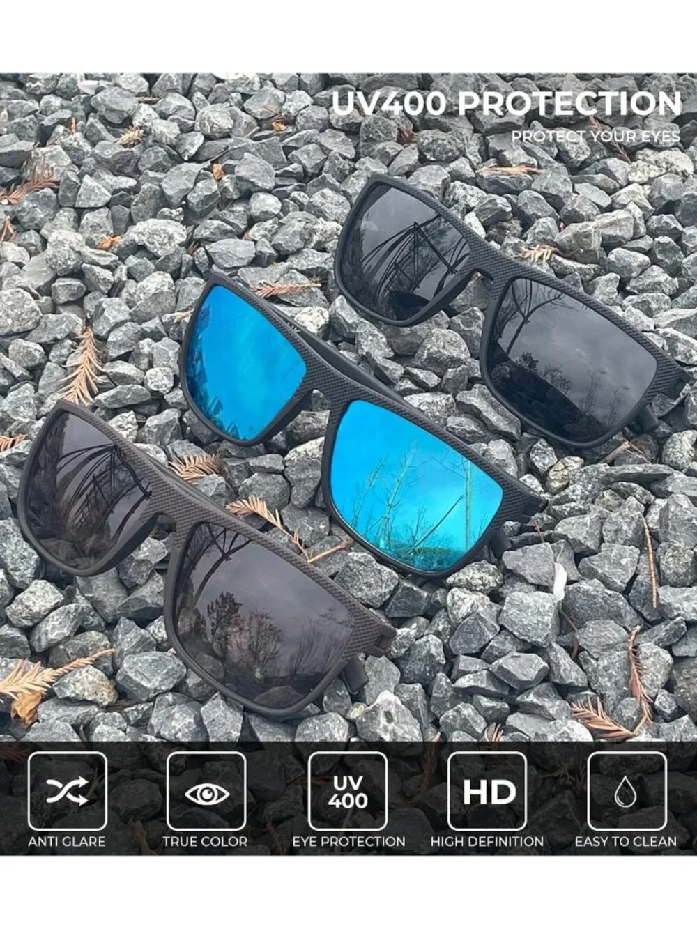 Lightweight Polarized Sunglasses for Men - UV Protection for Driving, Fishing